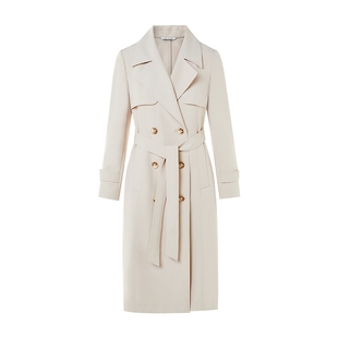 朗姿/LIME莱茵收腰双排扣风衣外套率性翻驳领时尚通勤26年春新款