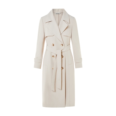 朗姿/LIME莱茵收腰双排扣风衣外套率性翻驳领时尚通勤26年春新款