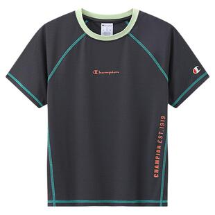 Champion冠军男女童装潮流户外运动弹力透气短袖T恤26夏季新款