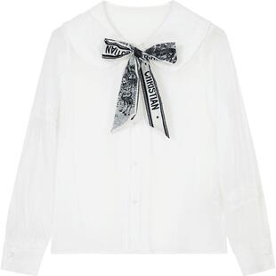 Oece小众设计感衬衫秋冬季新款女装气质淑女优雅气质长袖上衣衬衣