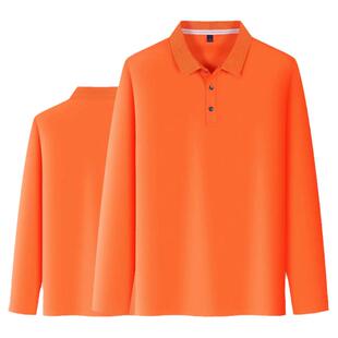 纯色速干衣班服有翻领Polo衫长袖工厂员工上班T恤男女定制印logo