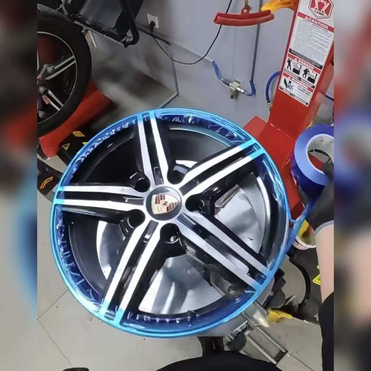 PE蓝膜轮毂轮圈保护膜胶带 补胎扒胎钢圈安装防划保护膜 五金保护