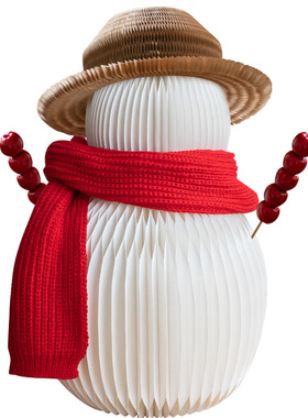 风琴雪人装饰摆件冬日主题布景