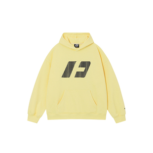 FORNINES奶黄色重磅logo卫衣男女情侣装上衣连帽衫国潮春秋外套
