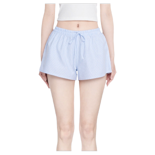 BM条纹绑带短裤女2026夏季新款阔腿裤显瘦显腿长宽松百搭休闲裤