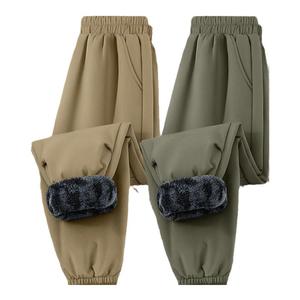 真维斯集团男童加绒冲锋裤冬季儿童三防裤子软壳裤男孩户外滑雪裤