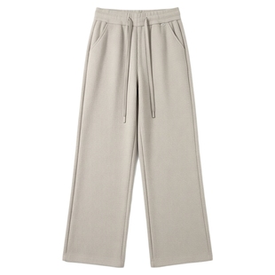 檬芬齐7915冬款加绒加厚仿羊绒阔腿裤子女休闲裤品牌女款