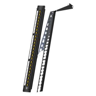 山泽 六类24配线架CAT6非屏蔽直通模块网络配线架理线架机柜电箱理线器环槽配线架