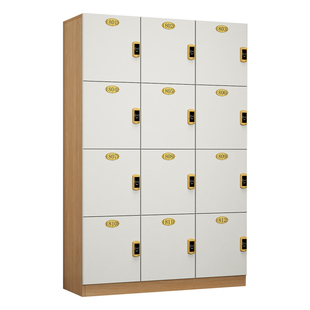 原木色更衣柜员工柜木质理发店存包柜健身房瑜伽储物柜美发店带锁