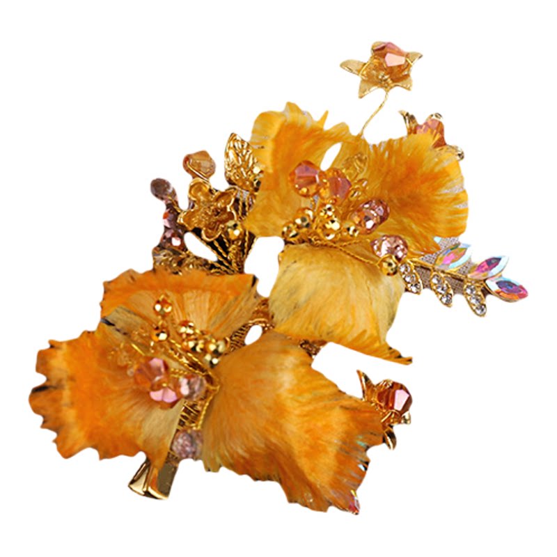 新娘新中式水晶花朵发夹头饰女古风高端定制龙凤复古汉服发饰饰品