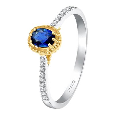 enzo周大福18K金蓝宝石宝石戒指