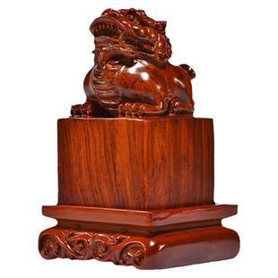 黑檀木雕印章大号方形貔貅木质定制定做官印玉玺私印摆件刻字工艺