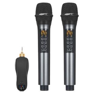 Q60无线话筒一拖二家用K歌演唱混响音箱带蓝牙充电动圈声卡麦克风