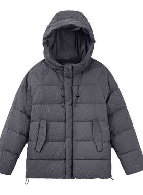 马登工装美式泡泡纱羽绒服90白鸭绒高蓬松度肌理感连帽外套男秋冬