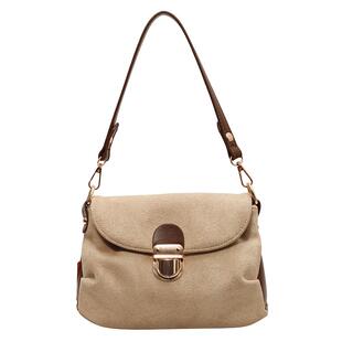 高级感小众斜挎小包包女新款潮韩国ins设计绒面复古单肩包腋下包