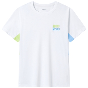 特步儿童童装速干短袖t恤夏季新款男童网球运动短t大童上衣服夏装