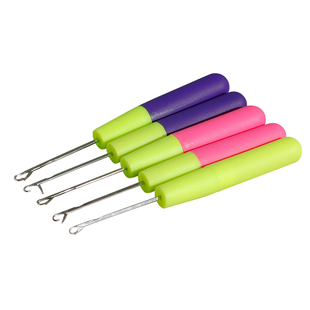 带舌钩针编织工具塑料柄小钩毛衣毛线针细长舌头勾针封口舌勾