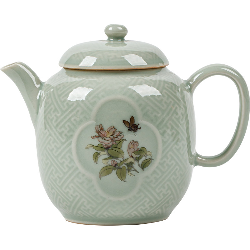 寻心蕉月色陶瓷万纹茶壶泡茶器
