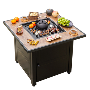 庭院烧烤桌家用木炭烧烤炉取暖器户外烤火室外围炉别墅围炉煮茶桌