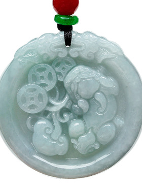 天然正品翡翠貔貅吊坠玉石情侣