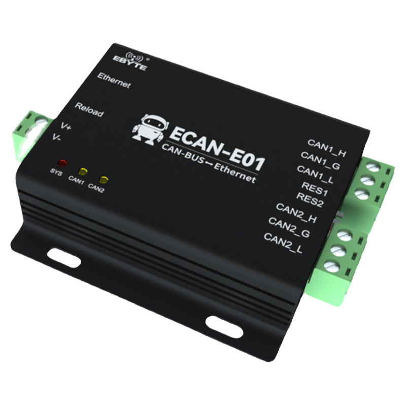 双通道CAN2.0转以太网Ethernet网关协议转换隔离抗干扰通信串口服务器CAN-BUS转RJ45双向透传10M/100M自适应