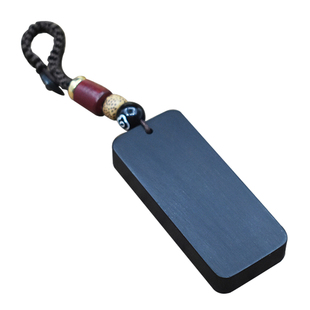 黑檀木钥匙扣刻字定制木头平安无事牌汽车电话号码防丢星星人挂件