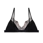 bralette法式内衣丝滑舒适无痕超薄文胸性感蕾丝睫毛三角杯无钢圈