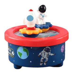 卡通旋转太空人宇航员船坞音乐发条音乐盒八音盒学生儿童生日礼品