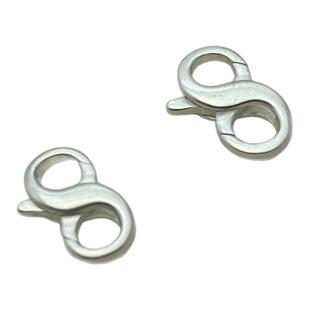 925银双开口8字扣项链连接扣子接头手链扣纯银diy饰品扣头配件