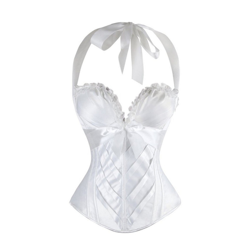 挂脖束身衣婚纱胸衣白色corset