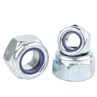 8.8级镀锌六角防松螺母锁紧螺帽自锁防滑螺丝帽M2M3M4M5M6M8-M30