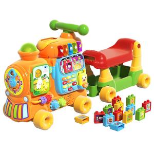 伟易达4合1益智火车滑行踏行车学英语数字积木玩具益智学步1-3岁