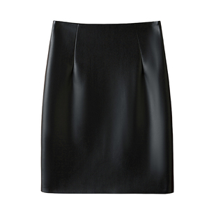 海宁真皮皮裙女半身裙2026新款秋冬绵羊皮a字短裙开叉显瘦包臀裙