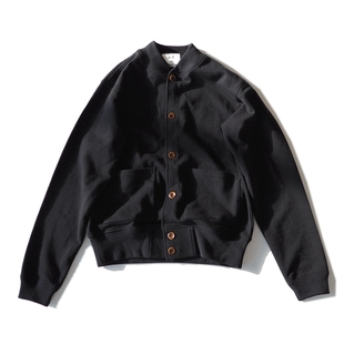 过载商店 自制黑色重磅纯棉毛圈果实扣复古开衫卫衣春秋冬