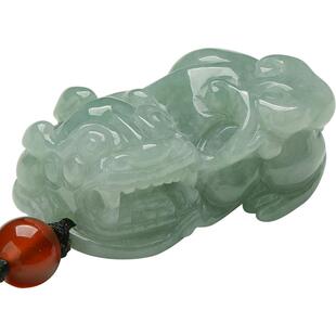 天然缅甸A货翡翠霸王貔貅吊坠男女款玉坠项链挂件带珠宝玉石证书