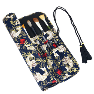 古风中国风画笔袋双层大容量高颜值画笔袋美术生专用水彩水粉丙烯画笔便携收纳包新中式女生男生帆布折叠笔袋