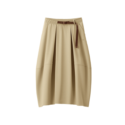 蕉下女士户外花苞裙防晒半身裙女松紧腰茧型半身长裙新款显瘦裙子