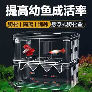 孔雀鱼繁殖盒鱼缸小鱼鱼苗隔离盒鱼亚克力缸内小型孵化盒分离产房