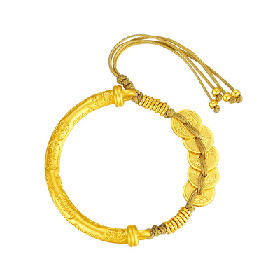 vana招财五帝钱手镯手链纯银