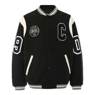 匡威秋冬学院风毛呢撞色加厚休闲外套棒球服棉服10026725-A01-A02