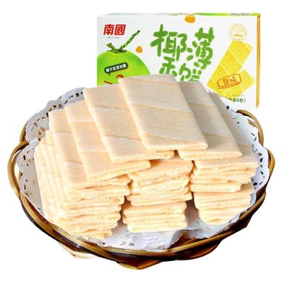 海南特产南国食品椰香薄饼160g