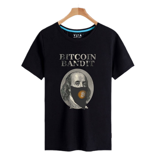 马斯克货币进化同款比特币BTC区块链短袖T恤衫男女纯棉半袖上衣服