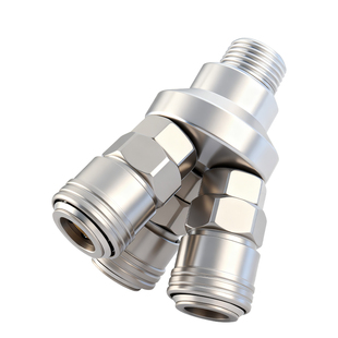 气管快速接头三通气动自锁C式圆二通气泵空压机SMY外丝三叉公母头