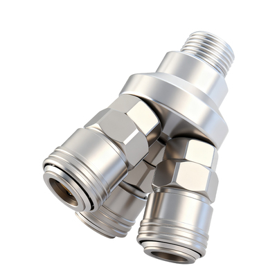 气管快速接头三通气动自锁C式圆二通气泵空压机SMY一分二配件大全