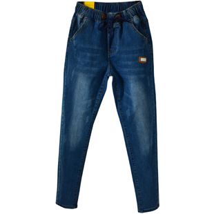 松紧腰加绒高腰牛仔裤女长裤2025新款显瘦百搭宽松大码胖mm200斤