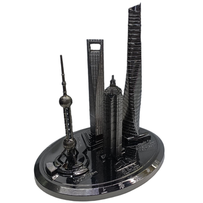 上海金属东方明珠地标模型陆家嘴