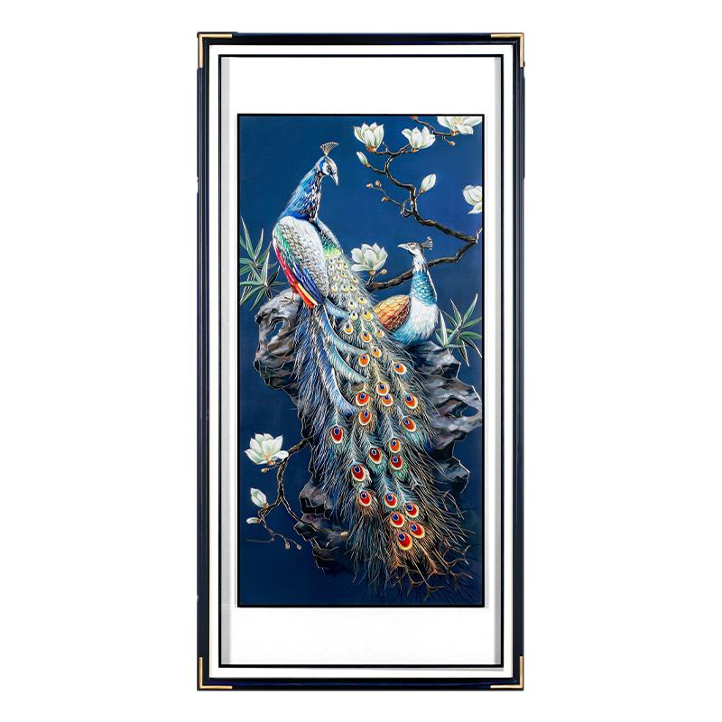 君自在玄关新中式手工雕刻装饰画
