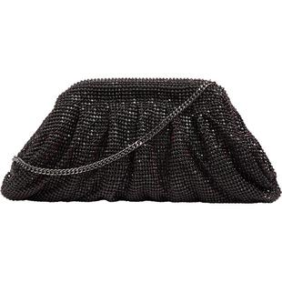 LK BENNETT酒红色手抓包2025年秋新款锁链编织镶钻优雅时尚通勤