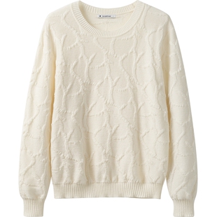 【100%羊毛】播奥莱商场同款圆领针织衫女秋冬温柔毛衣BDR4SD3868