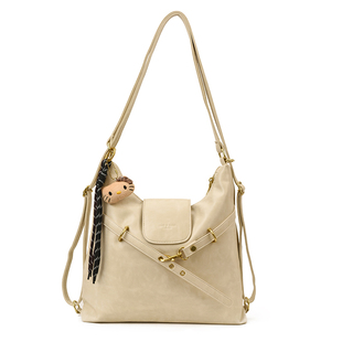 高级感复古大容量女双肩包2025新款通勤百搭单肩包一包三背托特包